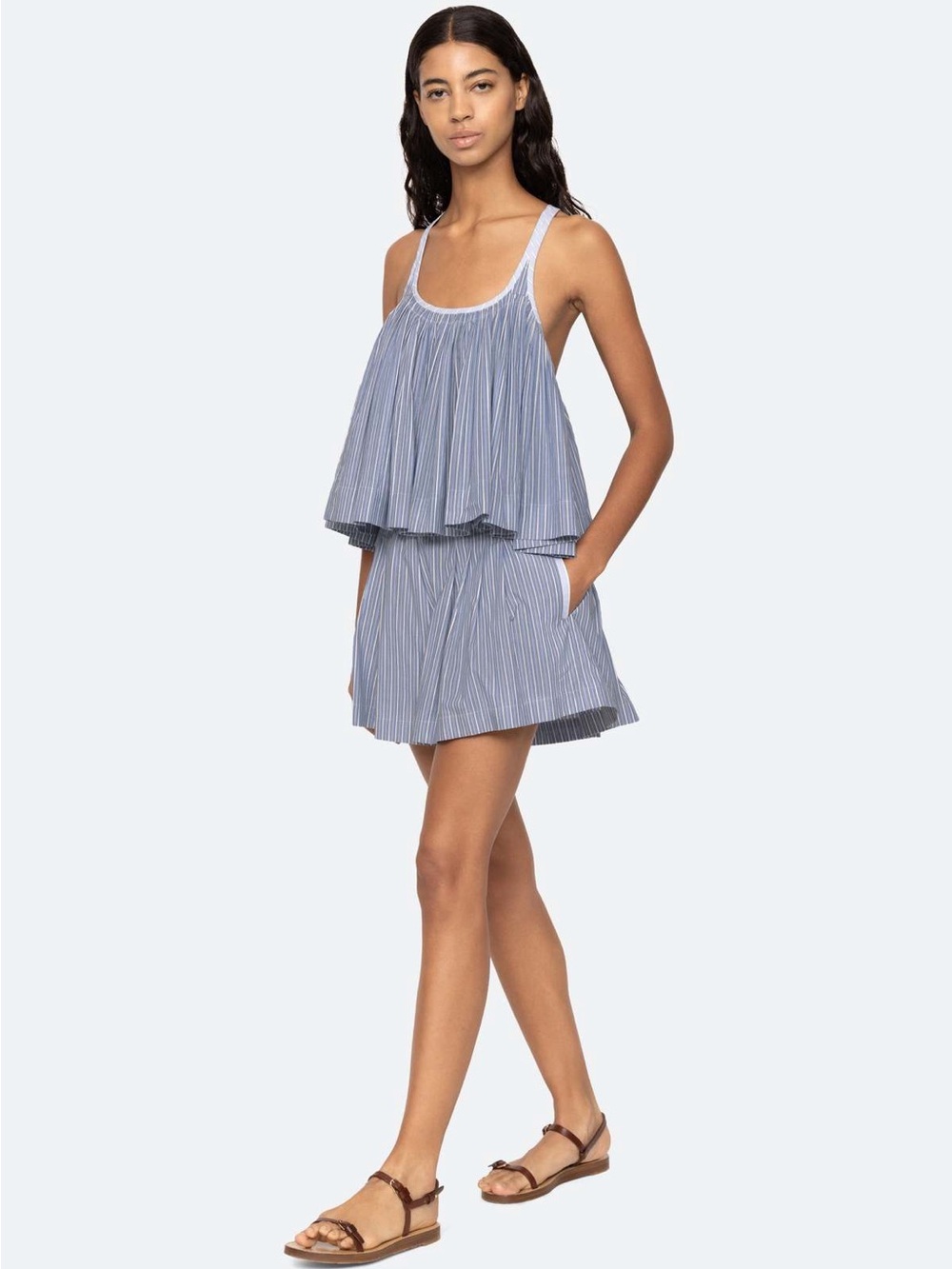 Sea NY Helmi Striped Shorts